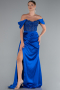 Long Sax Blue Satin Evening Dress ABU6140