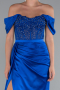 Long Sax Blue Satin Evening Dress ABU6140