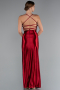 Burgundy Long Satin Prom Gown ABU2800