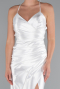 White Long Satin Prom Gown ABU2800