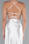 White Long Satin Prom Gown ABU2800