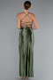 Olive Drab Long Satin Prom Gown ABU2800
