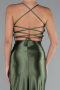 Olive Drab Long Satin Prom Gown ABU2800