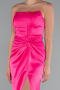 Fuchsia Long Satin Prom Gown ABU3474