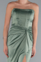 Pistachio Green Long Satin Prom Gown ABU3474