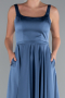 Long Indigo Satin Prom Gown ABU5059