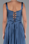Long Indigo Satin Prom Gown ABU5059