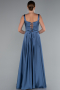 Long Indigo Satin Prom Gown ABU5059