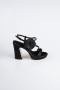 Black Satin Evening Shoe ABS1142