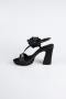 Black Satin Evening Shoe ABS1142