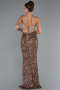 Copper Strapless Slit Long Scaly Mermaid Prom Dress ABU4790