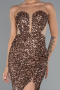 Copper Strapless Slit Long Scaly Mermaid Prom Dress ABU4790