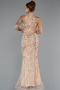 Gold Halter Neck Long Beaded Mermaid Evening Gown ABU4791