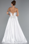 Long White Satin Evening Dress ABU5064