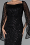 Long Black Beaded Evening Dress ABU5066