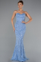Indigo Strapless Shawl Stoned Long Evening Gown ABU4517