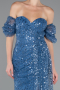 Long Indigo Scaly Evening Dress ABU5075