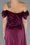 Cherry Colored Long Satin Engagement Dress ABU1606