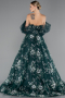 Long Emerald Green Plus Size Engagement Dress ABU5076