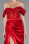 Long Red Satin Evening Dress ABU6140