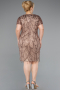 Short Cappuccino Plus Size Cocktail Dress ABK2380