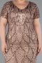 Short Cappuccino Plus Size Cocktail Dress ABK2380