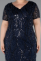 Short Navy Blue Plus Size Cocktail Dress ABK2380