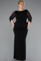 Long Black Plus Size Evening Dress ABU5078