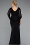 Long Black Plus Size Evening Dress ABU5078