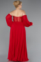 Long Red Chiffon Plus Size Evening Dress ABU6142