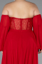 Long Red Chiffon Plus Size Evening Dress ABU6142