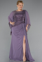 Long Lavender Chiffon Plus Size Evening Gown ABU5093