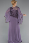 Long Lavender Chiffon Plus Size Evening Gown ABU5093