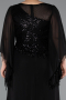 Long Black Chiffon Plus Size Evening Gown ABU5093