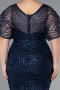 Midi Navy Blue Plus Size Cocktail Dress ABK2372