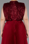 Burgundy Long Plus Size Evening Dress ABU3341