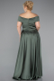 Olive Drab Long Satin Plus Size Evening Dress ABU2355