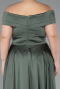 Olive Drab Long Satin Plus Size Evening Dress ABU2355