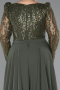 Long Olive Drab Plus Size Evening Dress ABU5094