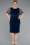 Midi Navy Blue Plus Size Cocktail Dress ABK2381