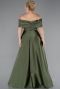 Olive Drab Long Satin Plus Size Evening Gown ABU4998
