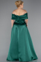 Emerald Green Long Satin Plus Size Evening Gown ABU4998