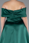 Emerald Green Long Satin Plus Size Evening Gown ABU4998
