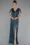 Long Oil Green Evening Dress ABU5098