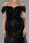 Long Black Beaded Evening Dress ABU5099