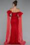 Long Red Dantelle Evening Dress ABU5102