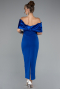 Midi Sax Blue Cocktail Dress ABK2408