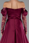Long Plum Satin Evening Dress ABU6356