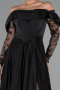 Black Long Satin Evening Dress ABU5054