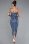 Midi Indigo Scaly Cocktail Dress ABK2389